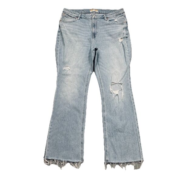 Maurices Goldie Cheeky Slim Boot High Rise Jeans 16W (37x30) Blue Distressed - Picture 2 of 9